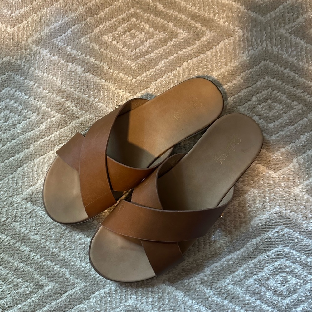 Catherine Malandrino Brown Slide Sandals